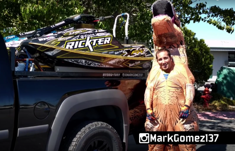 Video: T-Rex Steals Jet Ski And Does Insane Backflips