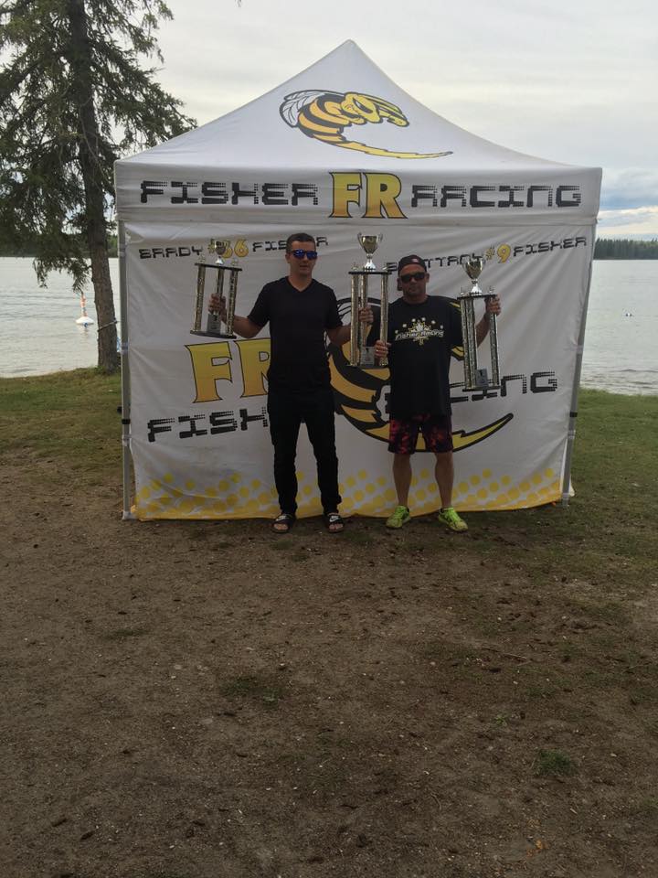 Brady Fisher and his dad. The tour sponsors Fisher powerlines