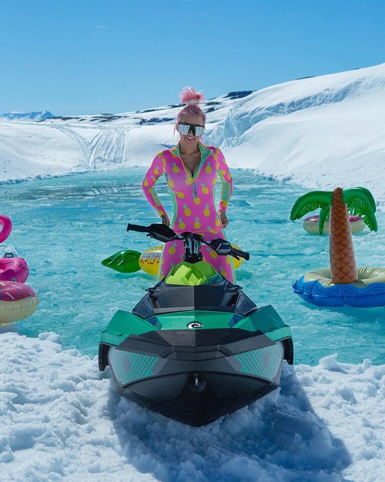 Video: Model Maria Sandberg Rides Her Sea-Doo In The Snow