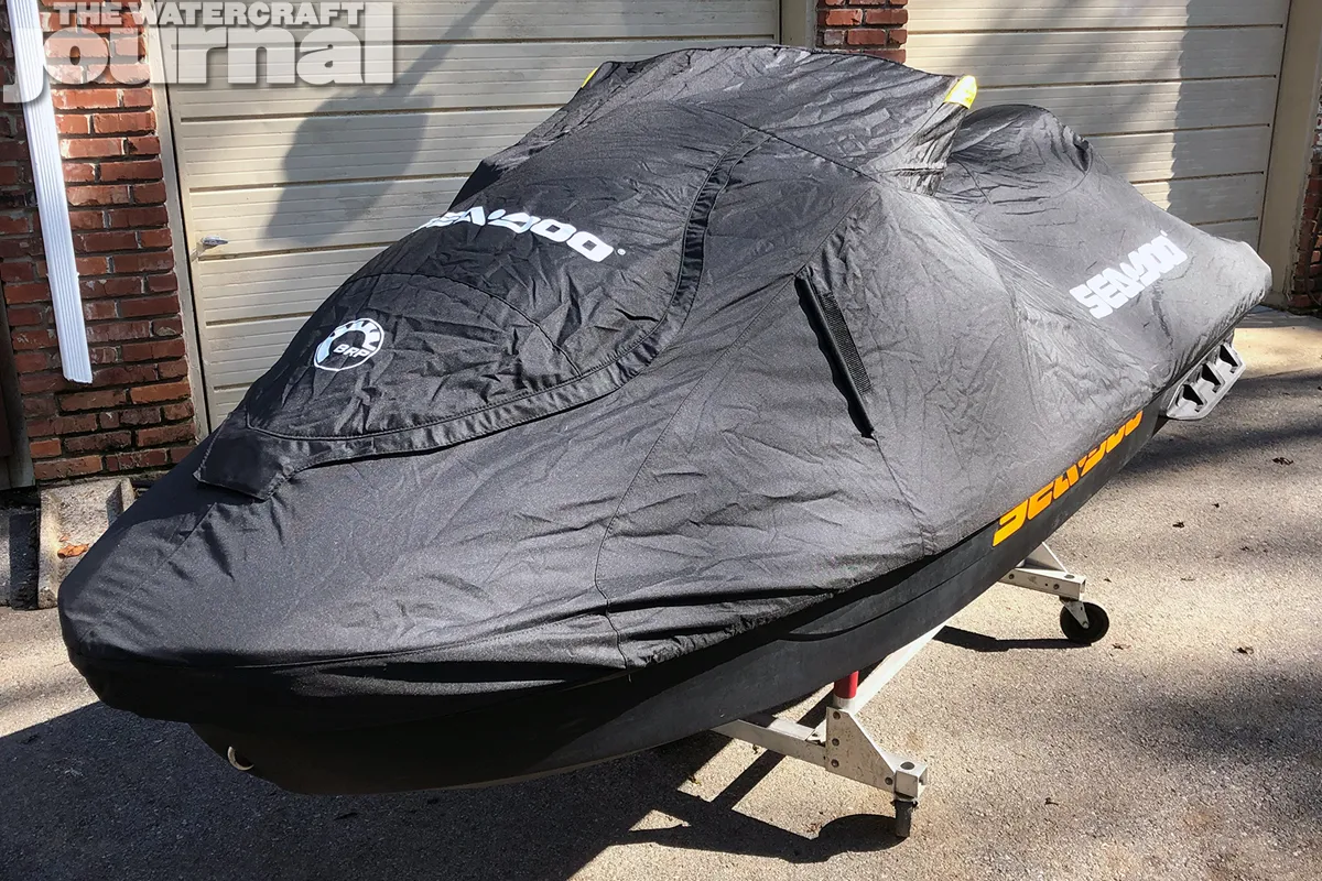 thumbnail interactive-video image 1 of Heavy Duty Sea Doo GTi Jet Ski Cover 1997-2000 - UV & Weather Resistant PWC Cover With Straps 1 of 4