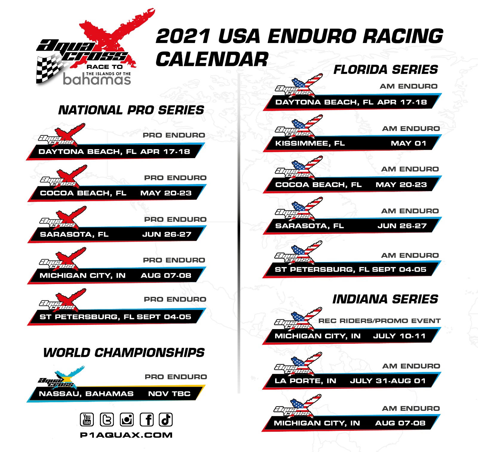 P1 AquaX USA Unveils 2021 Race Calendar; Includes 3 Series The