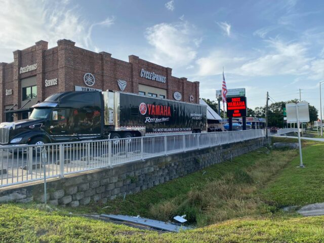 Yamaha Semi in Front of Cycle Springs Shop