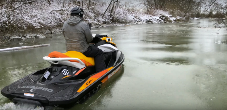 Video: Adventurers Break Up Frozen River With Watercraft