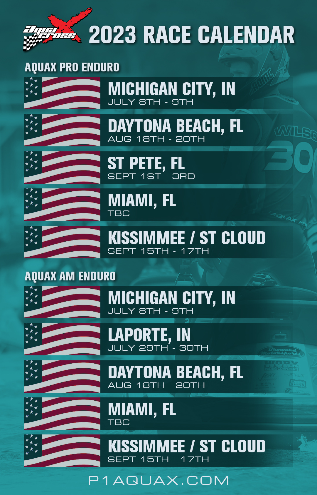P1 AquaX USA Releases 2023 Race Calendar The Watercraft Journal the